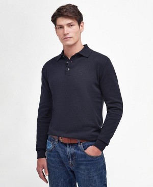 Barbour Bassington Polo Shirt σκουρο μπλε | BABO88593