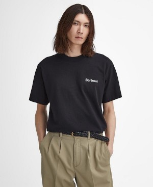 Barbour Bowery Oversized Graphic T-shirt μαυρα | BABO88398