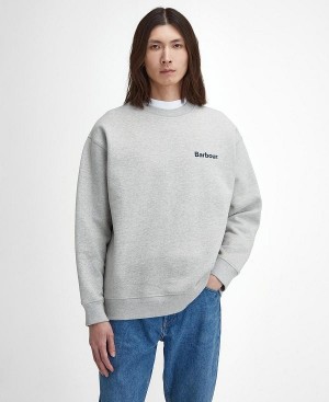 Barbour Brushed Nicholas Oversized Crew Neck Jumper γκρι | BABO88625