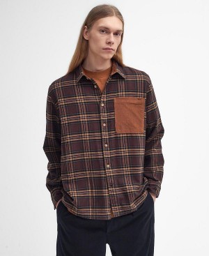 Barbour Burlington Oversized Long-sleeved Cord Shirt Μπεζ | BABO87943