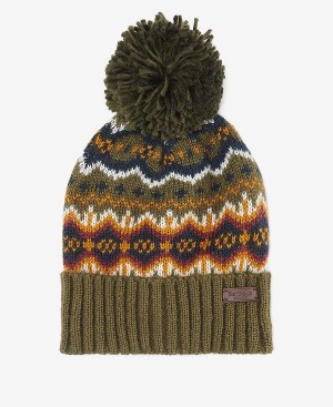 Barbour Case Fairisle Beanie Ελιά | BABO89054