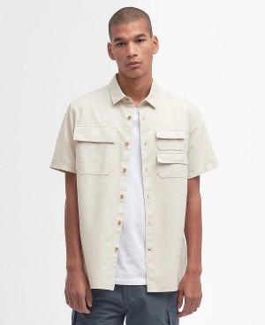 Barbour Catterick Short-sleeved Oxford Shirt Μπεζ | BABO87784