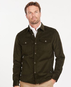 Barbour Cord Overshirt Ελιά | BABO87654