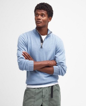 Barbour Cotton Half Zip Jumper μπλε | BABO88606