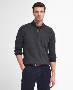 Barbour Cotton Half Zip Jumper γκρι | BABO88657