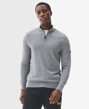 Barbour Cotton Half Zip Sweater γκρι | BABO88538