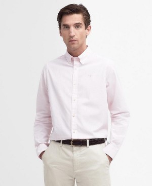 Barbour Crest Poplin Tailored Long-sleeved Shirt ροζ | BABO87701
