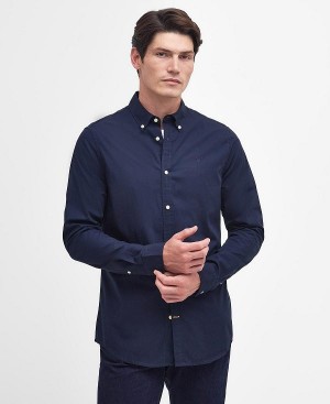 Barbour Crest Poplin Tailored Long-sleeved Shirt σκουρο μπλε | BABO87702