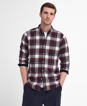 Barbour Crossfell Tailored Long-sleeved Shirt μπορντο | BABO87801