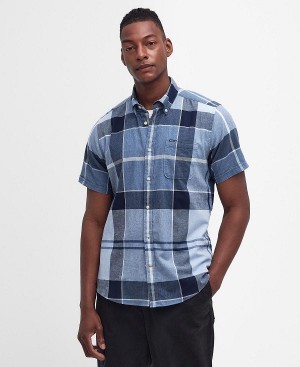 Barbour Doughill Short-sleeved Shirt μπλε | BABO87719