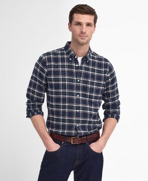 Barbour Drumhill Tailored Long Sleeved Shirt σκουρο μπλε | BABO87806