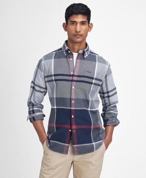 Barbour Dunoon Tailored Long-sleeved Shirt μπλε | BABO87839