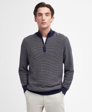 Barbour Dunstan Half-zip Jumper σκουρο μπλε | BABO88611