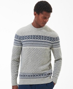 Barbour Essential Fairisle Sweatshirt γκρι | BABO88540