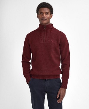 Barbour Essential Half-zip Jumper μπορντο | BABO88650