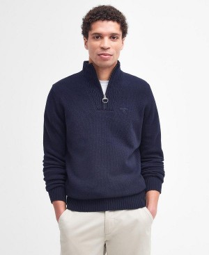 Barbour Essential L/Wool Half Zip Jumper σκουρο μπλε | BABO88518