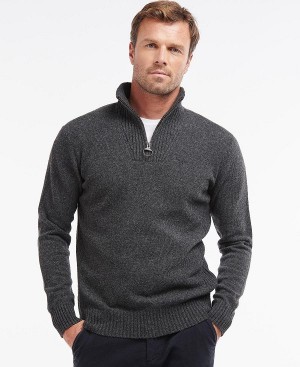 Barbour Essential L/Wool Half Zip Jumper βαθυ γκρι | BABO88574