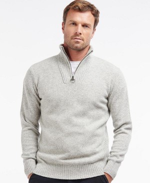 Barbour Essential L/Wool Half Zip Jumper γκρι | BABO88577