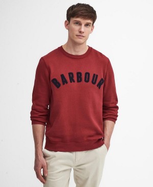 Barbour Essential Prep Logo Sweatshirt κοκκινα | BABO88658