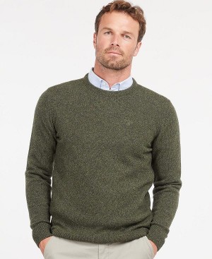 Barbour Essential Tisbury Crew-neck Sweatshirt Ελιά | BABO88584
