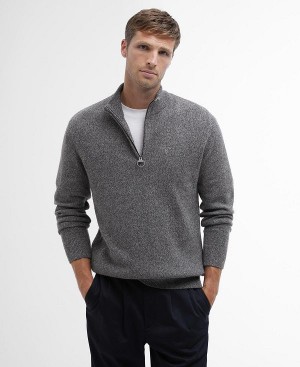 Barbour Essential Tisbury Half Zip Sweatshirt γκρι | BABO88512