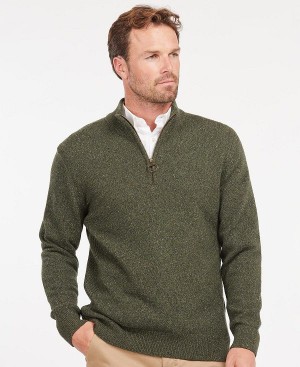 Barbour Essential Tisbury Half Zip Sweatshirt Ελιά | BABO88575