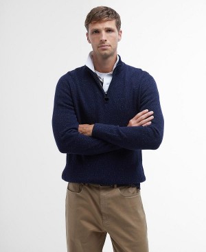 Barbour Essential Tisbury Half Zip Sweatshirt σκουρο μπλε | BABO88586