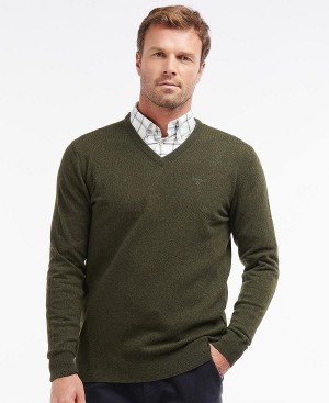Barbour Essential V-neck Sweatshirt πρασινο | BABO88507