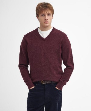 Barbour Essential V-neck Sweatshirt μπορντο | BABO88517