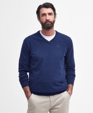 Barbour Essential V-neck Sweatshirt βαθυ μπλε | BABO88522