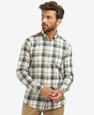 Barbour Falstone Tailored Long-sleeved Checked Shirt Ελιά | BABO87614