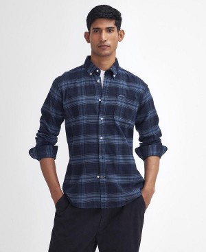 Barbour Forestfield Tailored Long Sleeved Shirt σκουρο μπλε | BABO87814