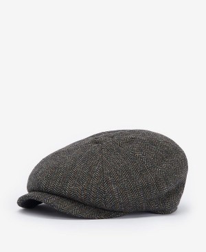 Barbour Fyne Tweed Baker Boy Cap Ελιά | BABO89027