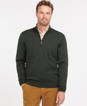 Barbour Gamlin Half Zip Jumper Ελιά | BABO88529