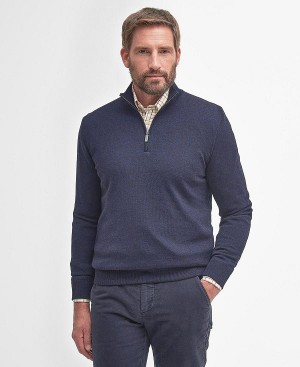 Barbour Gamlin Half Zip Jumper σκουρο μπλε | BABO88582