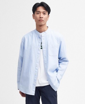 Barbour Gerrard Oversized Long-sleeved Shirt μπλε | BABO87685