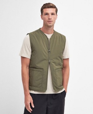 Barbour Harpen Padded Gilet Ελιά | BABO87561
