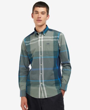 Barbour Harris Tailored Long-sleeved Shirt μπλε | BABO87616