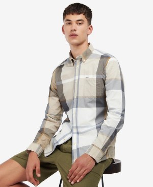 Barbour Harris Tailored Long-sleeved Shirt μπλε | BABO87621