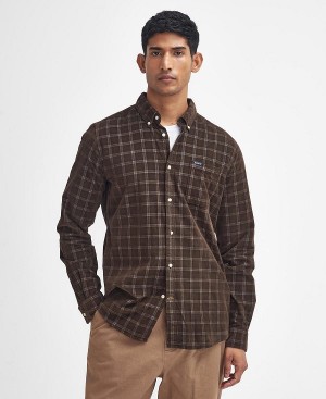 Barbour Harthill Tailored Long Sleeved Cord Shirt καφε | BABO87811