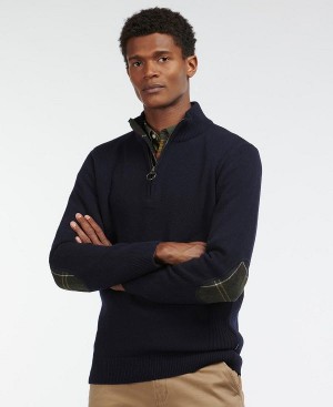 Barbour Holden Half Zip Sweater σκουρο μπλε | BABO88579