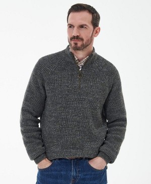 Barbour Horseford Half-zip Jumper Ελιά | BABO88521