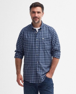 Barbour Howard Tailored Long-sleeved Shirt σκουρο μπλε | BABO87721