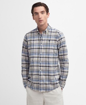 Barbour Hutton Tailored Long-sleeved Shirt μπλε | BABO87711
