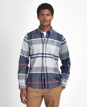 Barbour Iceloch Tailored Long-sleeved Shirt μπλε | BABO87859