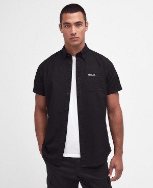 Barbour Kinetic Tailored Short-sleeved Shirt μαυρα | BABO87752