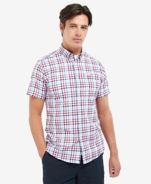 Barbour Kinson Tailored Short-sleeved Shirt κοκκινα | BABO87618