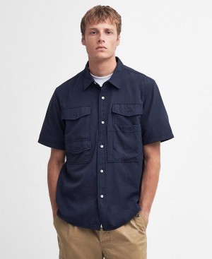 Barbour Lisle Safari Oversized Short-sleeved Shirt σκουρο μπλε | BABO87755