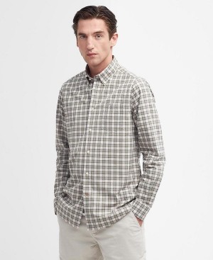Barbour Lomond Tailored Long-sleeved Shirt Ελιά | BABO87750