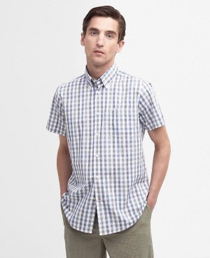 Barbour Longstone Tailored Short-sleeved Shirt Ελιά | BABO87739
